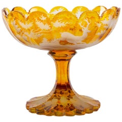 Bohemian Crystal Cup Engraved with Scenes from the Black Forest, 19th Century