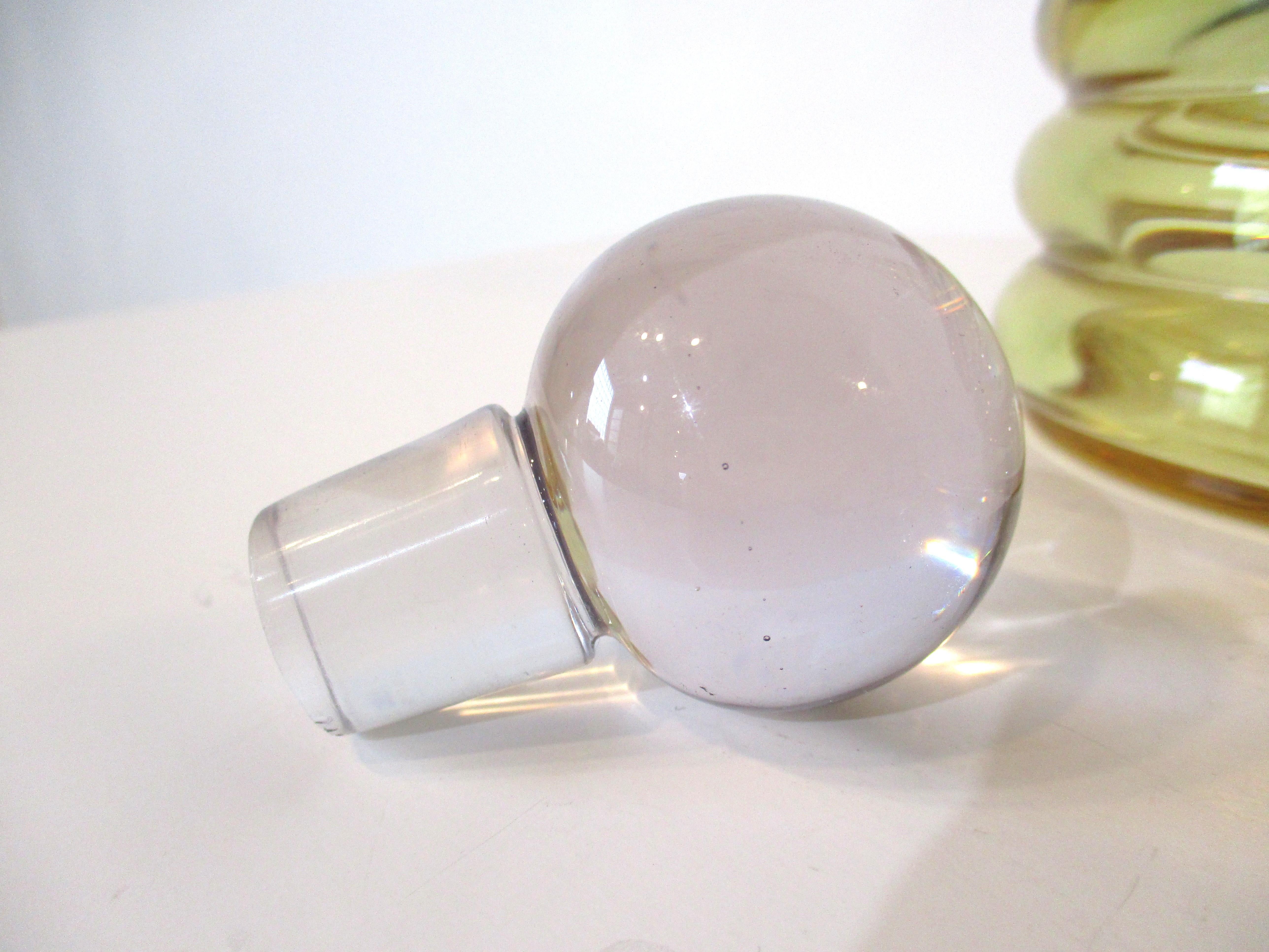 20th Century Bohemian Crystal Decanter W Stopper / French