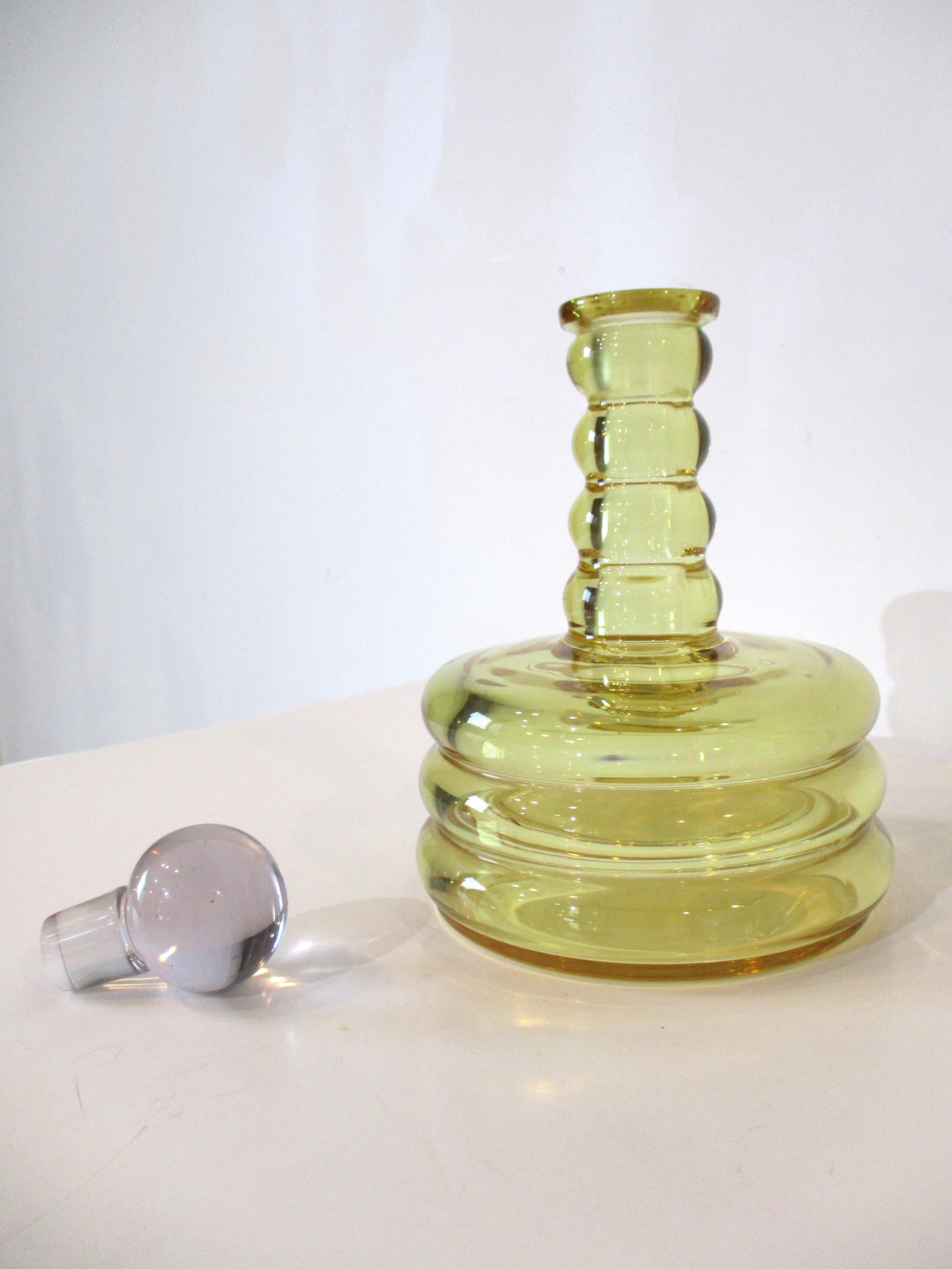 Bohemian Crystal Decanter W Stopper / French 1