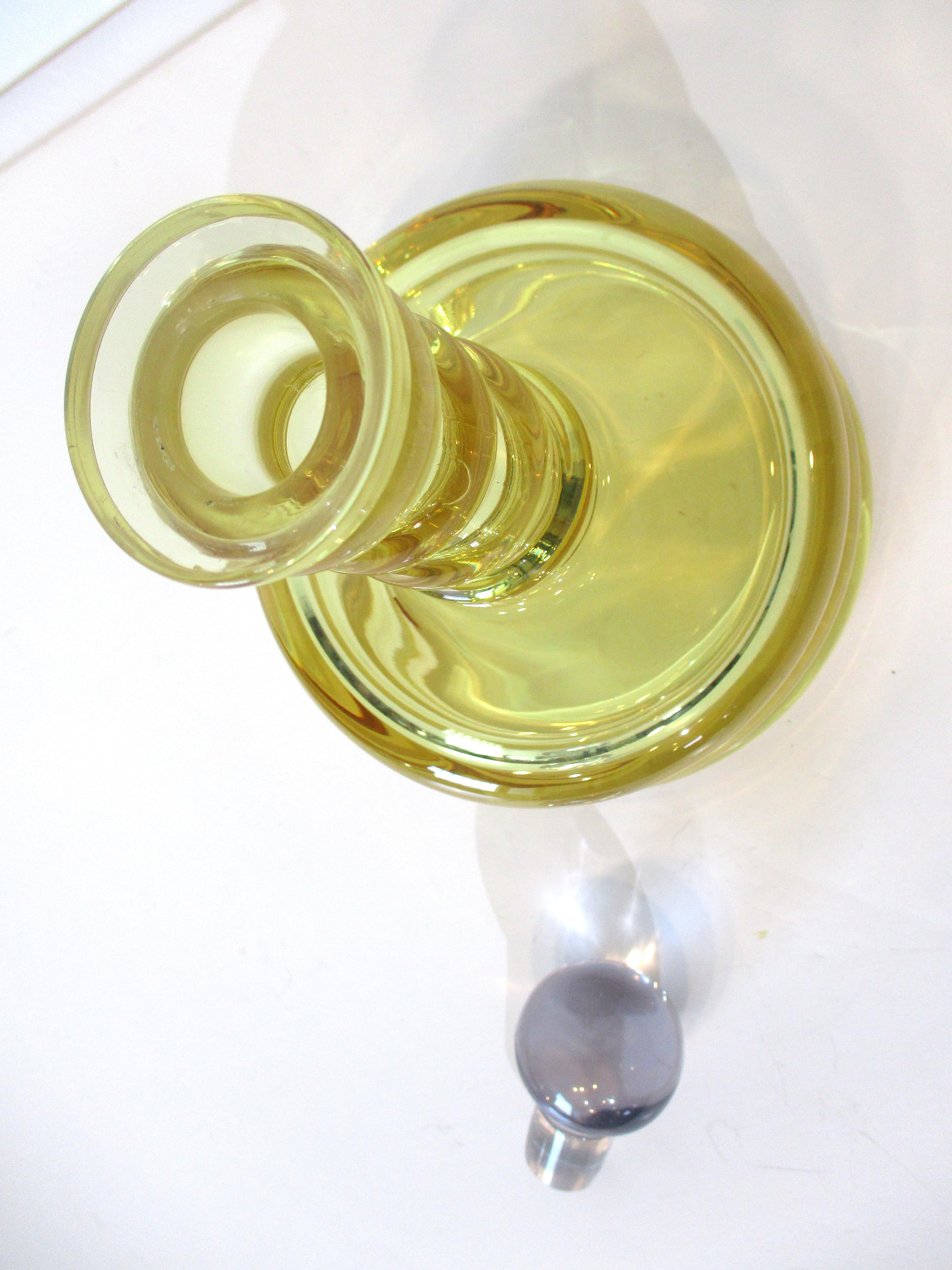 Bohemian Crystal Decanter W Stopper / French 2