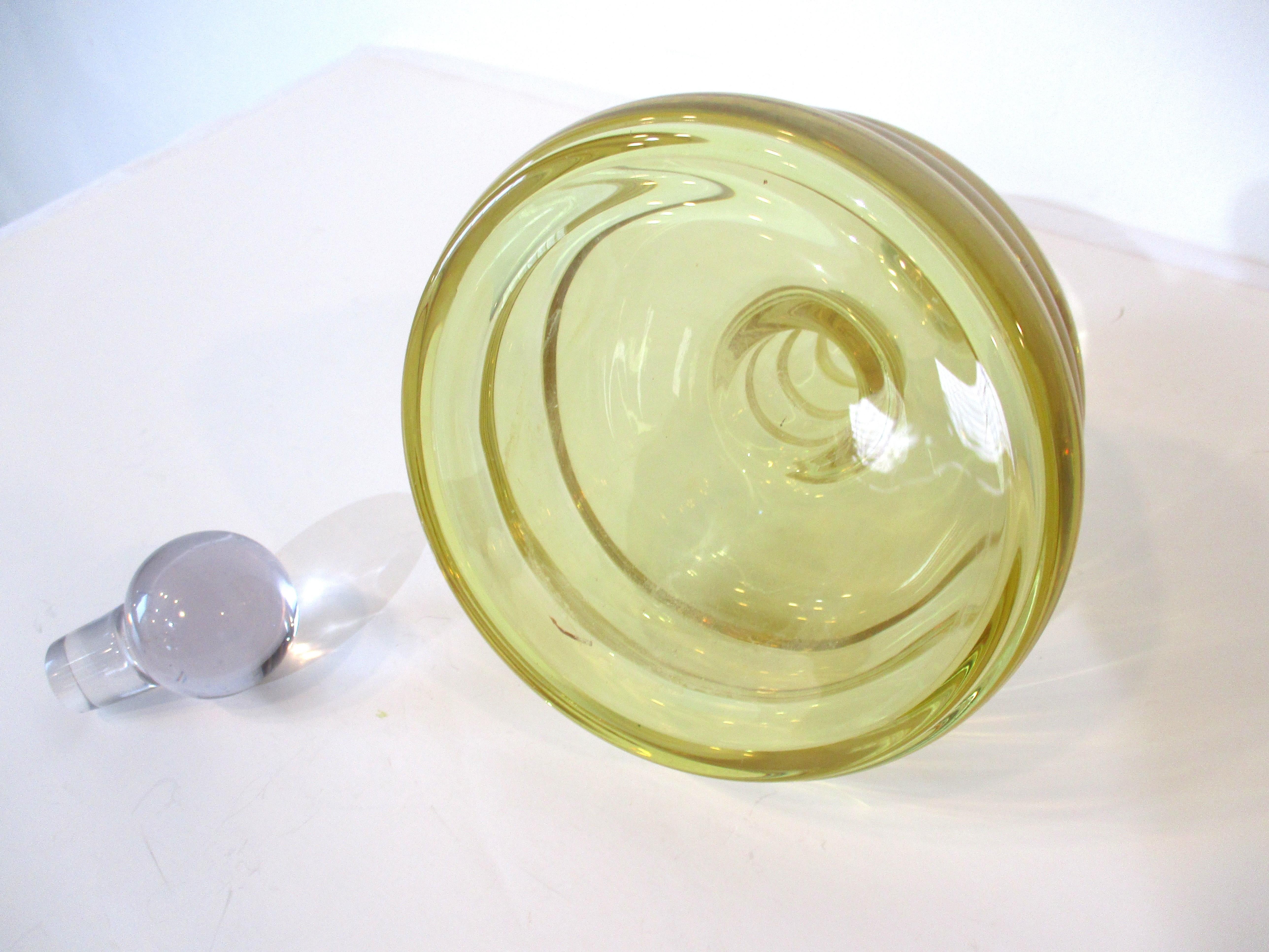 Bohemian Crystal Decanter W Stopper / French 3