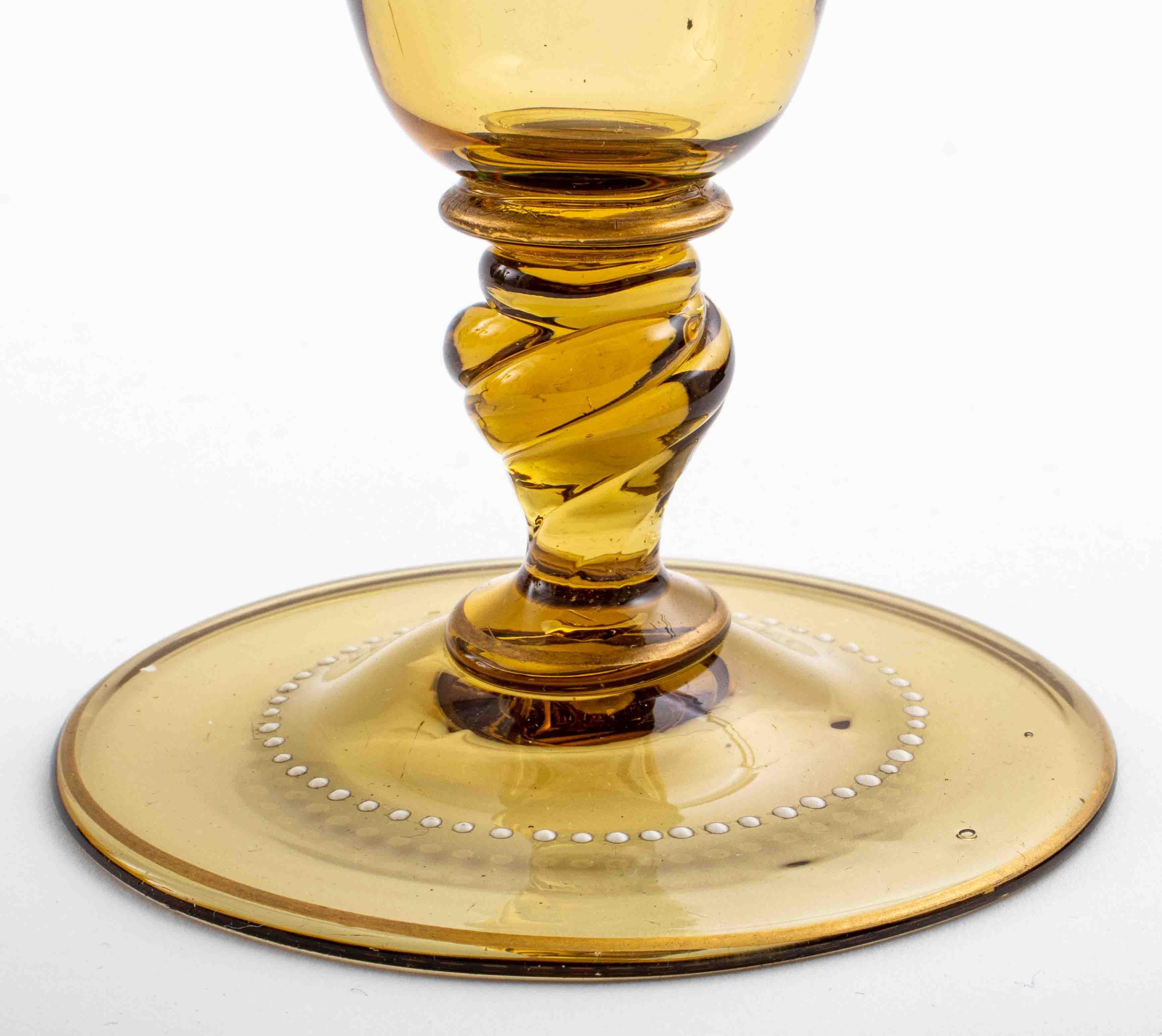 Bohemian Crystal Glass Decanters & Goblet, 3 In Good Condition For Sale In New York, NY