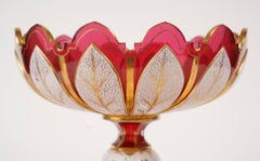 Bohemian Crystal Overlay Bowl, 19th Century, Napoleon III Period.