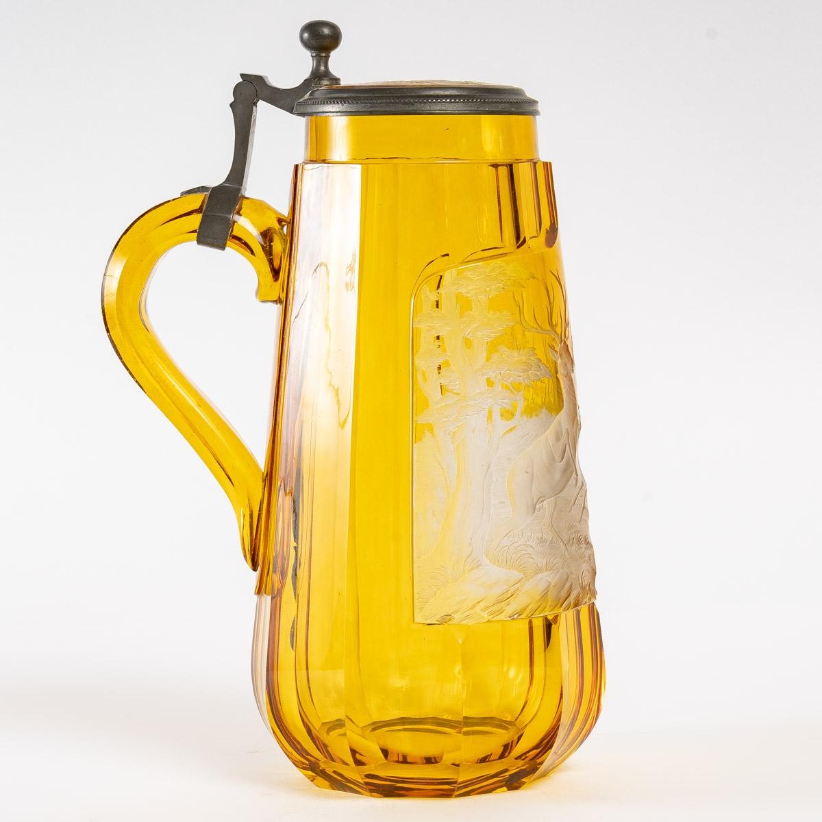 Bohemian Crystal Pitcher, 19th Century In Good Condition In Saint-Ouen, FR