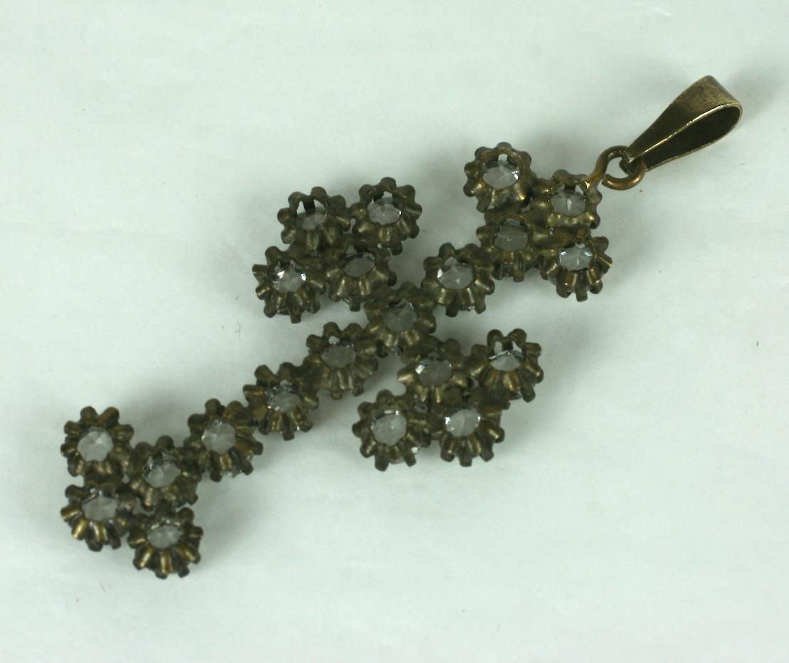 Round Cut Bohemian Crystal Pontifical Crucifix For Sale