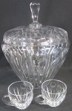 Bohemian Crystal Punch Bowl Set