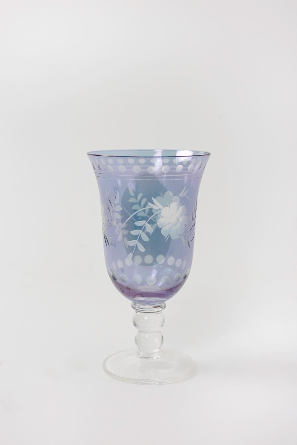 Bohemian crystal style glassware set, contemporary work For Sale 1