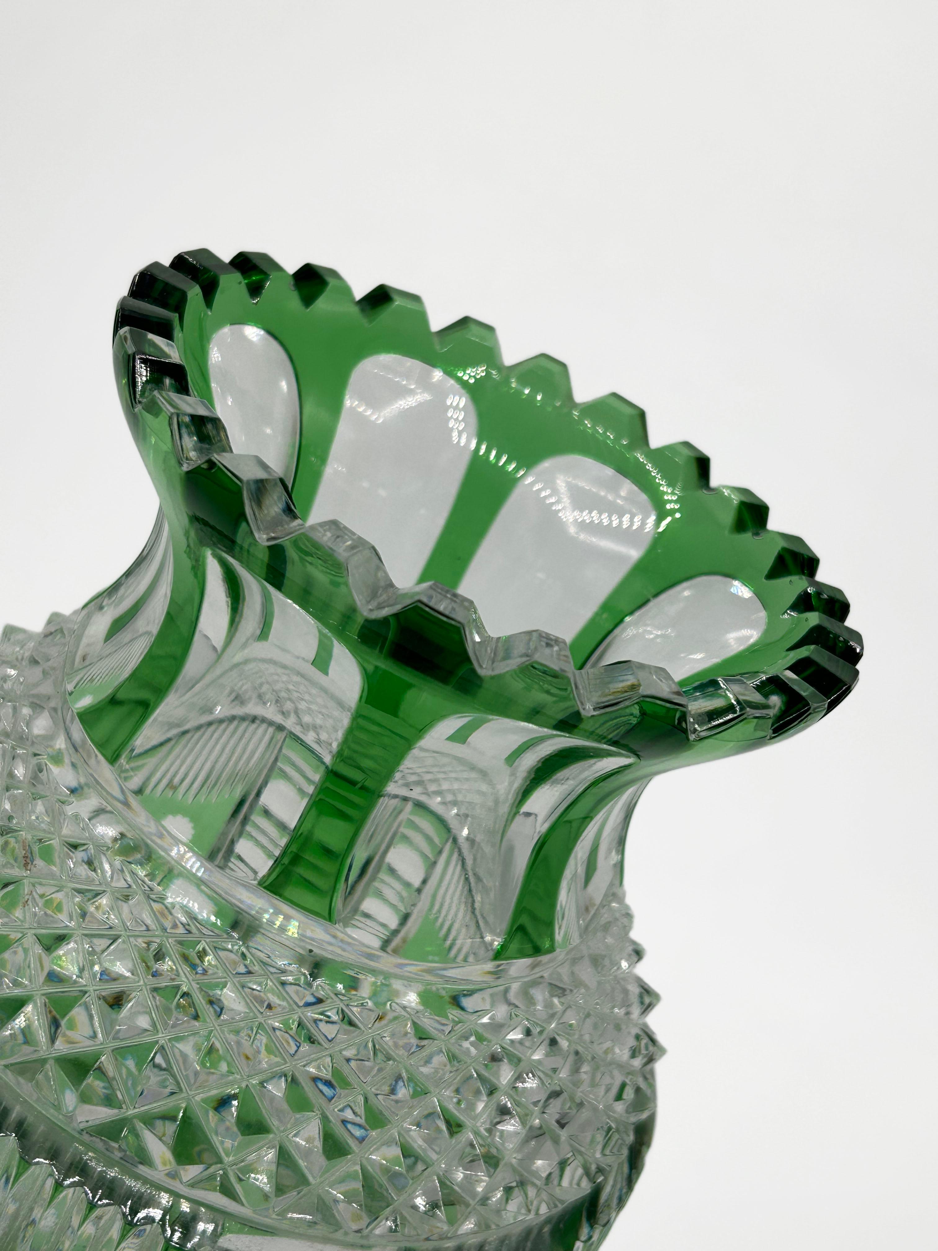 Mid-Century Modern Bohemian crystal vase 20th century For Sale