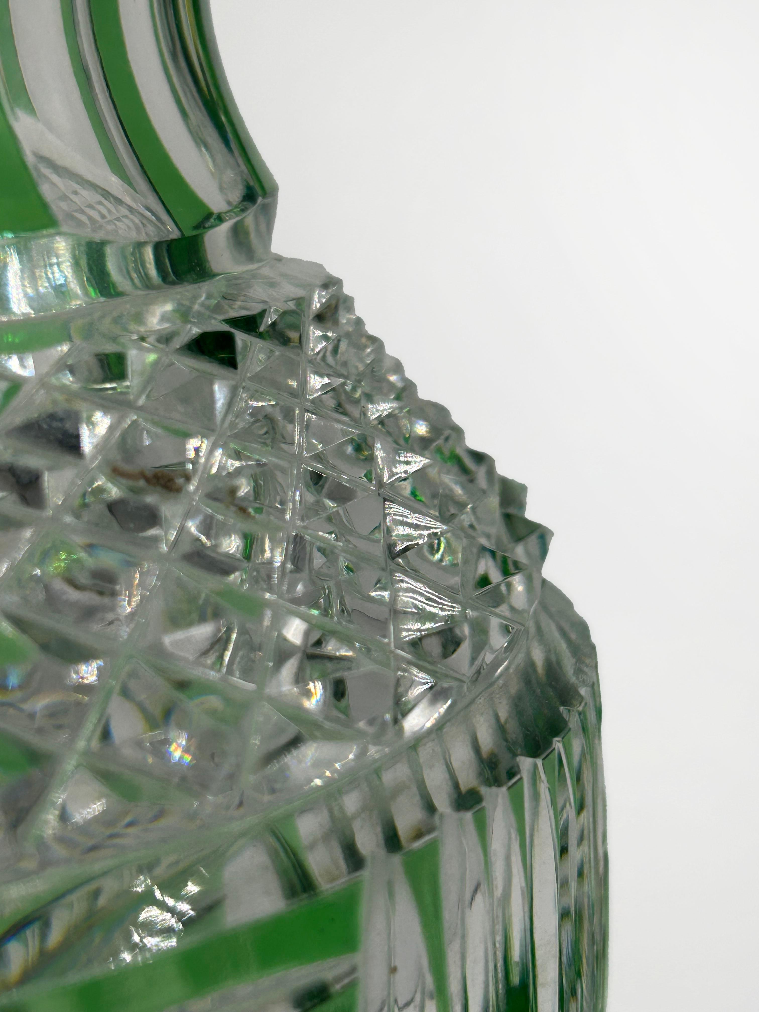 Hand-Crafted Bohemian crystal vase 20th century For Sale