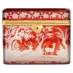 Bohemian Cut Crystal Box, 19th Century, Napoleon III Period.