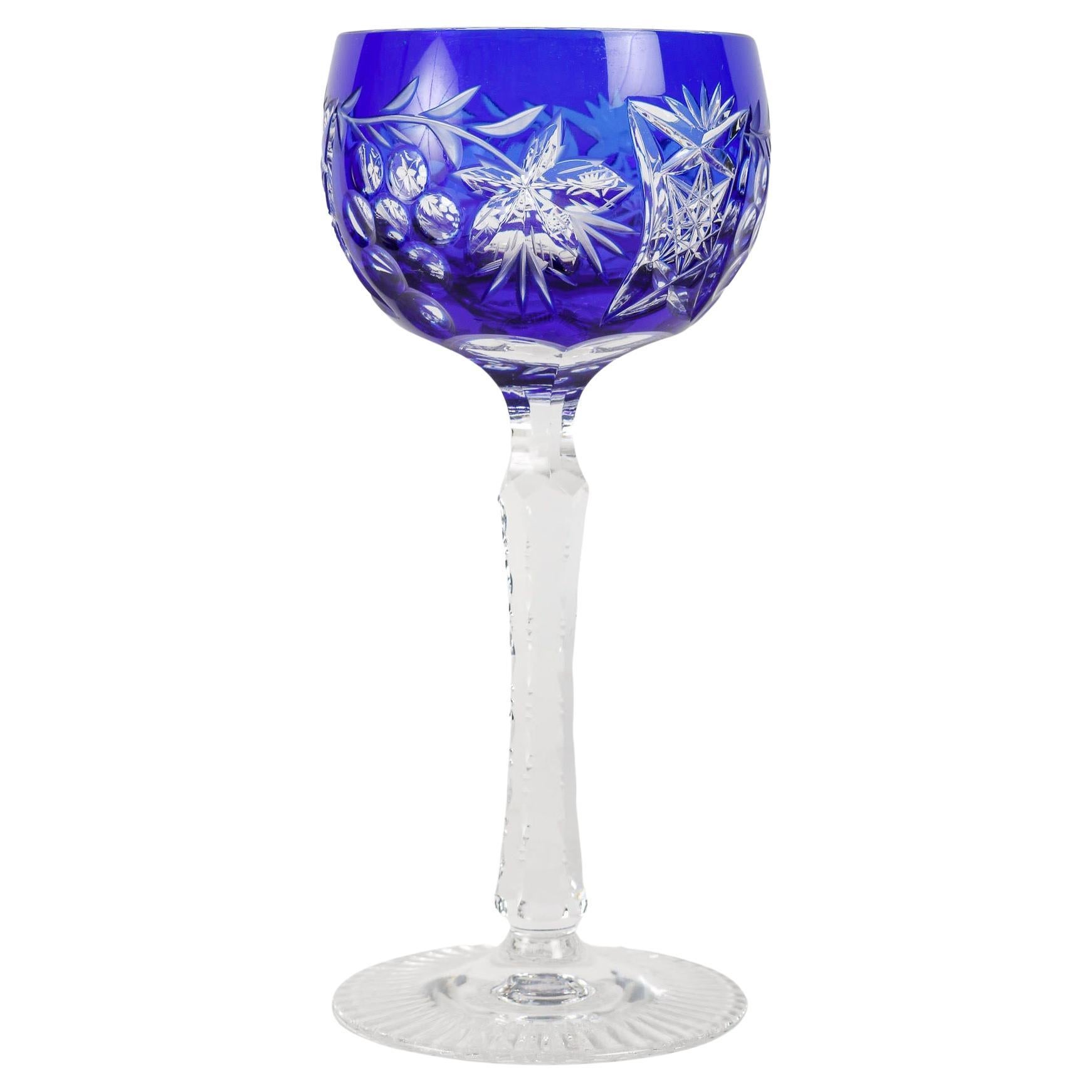 Bohemian Cut Crystal Chalice, 20th Century. For Sale