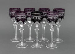 Bohemian Cut-Crystal Wine Glasses, 7