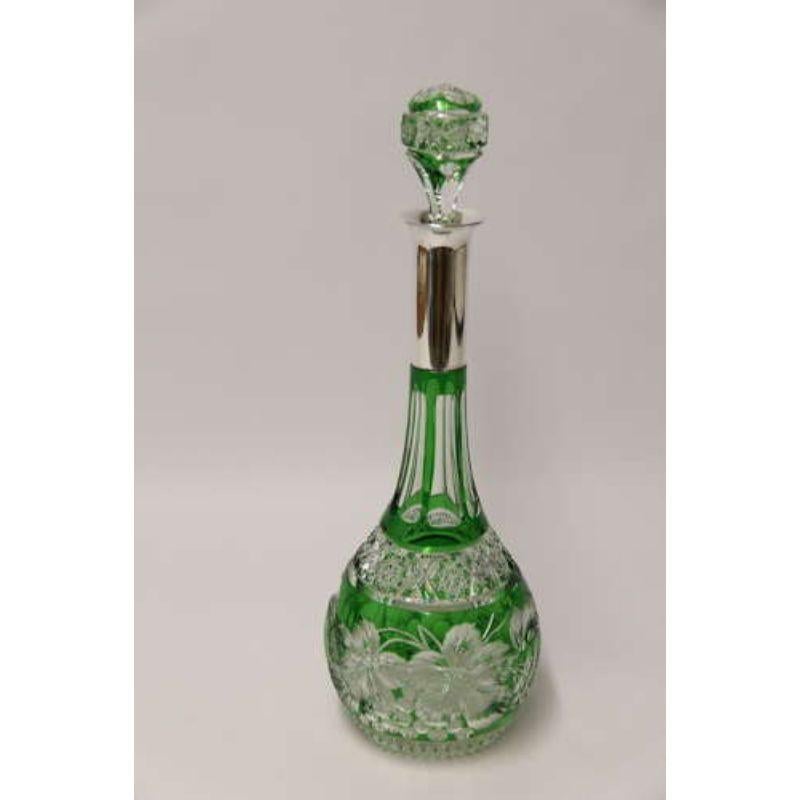 Bohemian Cut Glass and Silver Topped Spirit Decanter, Circa 1930 For Sale 6