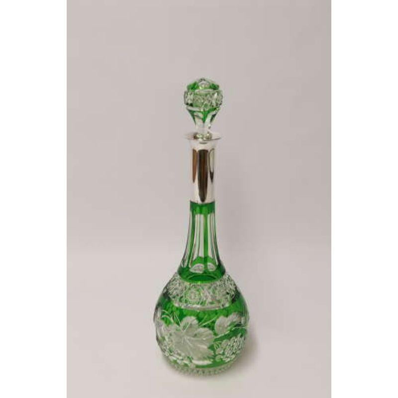 Bohemian Cut Glass and Silver Topped Spirit Decanter, Circa 1930 For Sale 8