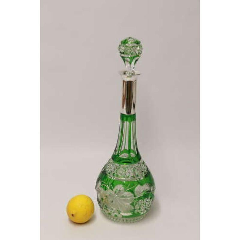 Bohemian Cut Glass and Silver Topped Spirit Decanter, Circa 1930 For Sale 9