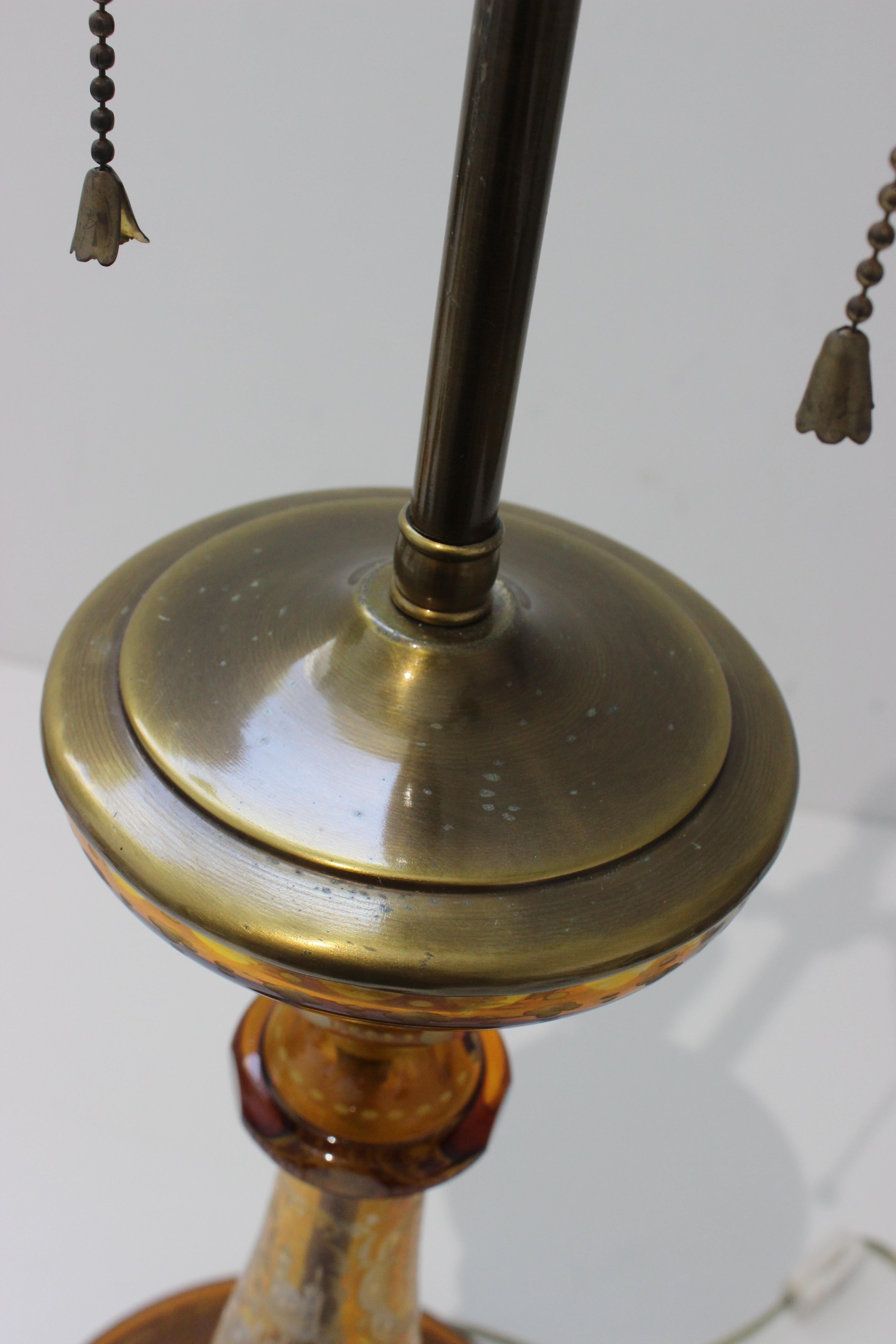 Bohemian Cut Glass Candlestick Lamp For Sale 6