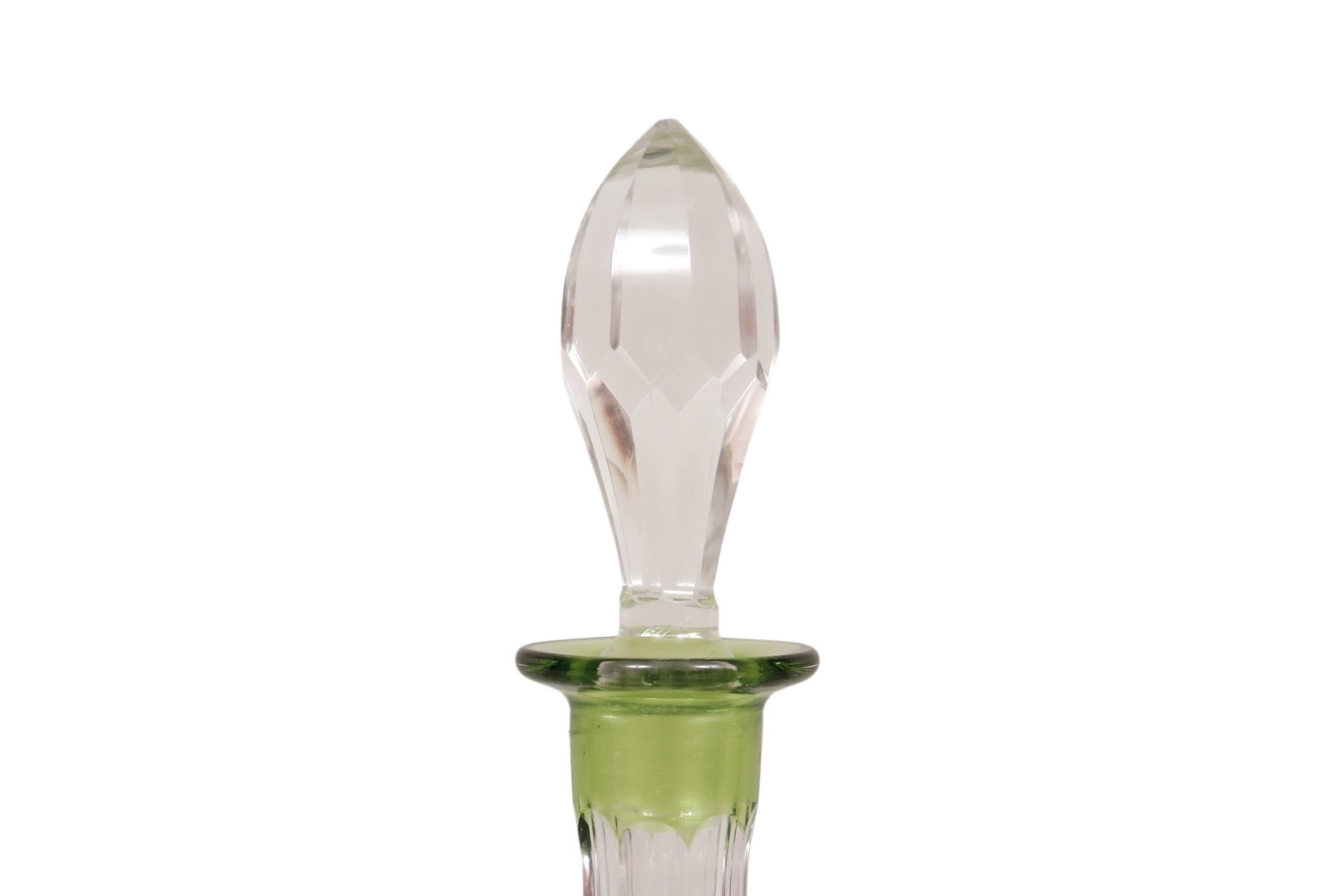 Bohemian Cut Glass Decanter In Good Condition For Sale In Bradenton, FL