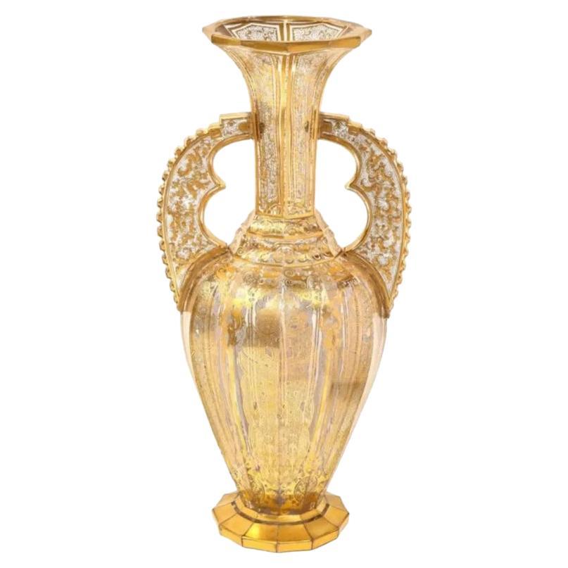 Bohemian Cut-Glass Vase in the "Alhambra" Form, circa 1860 For Sale