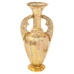 Antique Bohemian Cut-Glass Vase in the "Alhambra" Form, circa 1860