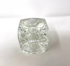 Portacandele cubo di ghiaccio in vetro artistico ceco di Rudolf Jurnikl