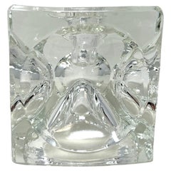 Porte-bougies avec cubes de glace en verre d'art tchèque de Rudolf Jurnikl