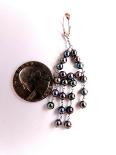 Bohemian Deco Freshwater Pearls Dangling Earrings 14 Karat*