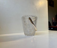 Bohemian Diamond Pattern Crystal Ice Bucket, 1950s