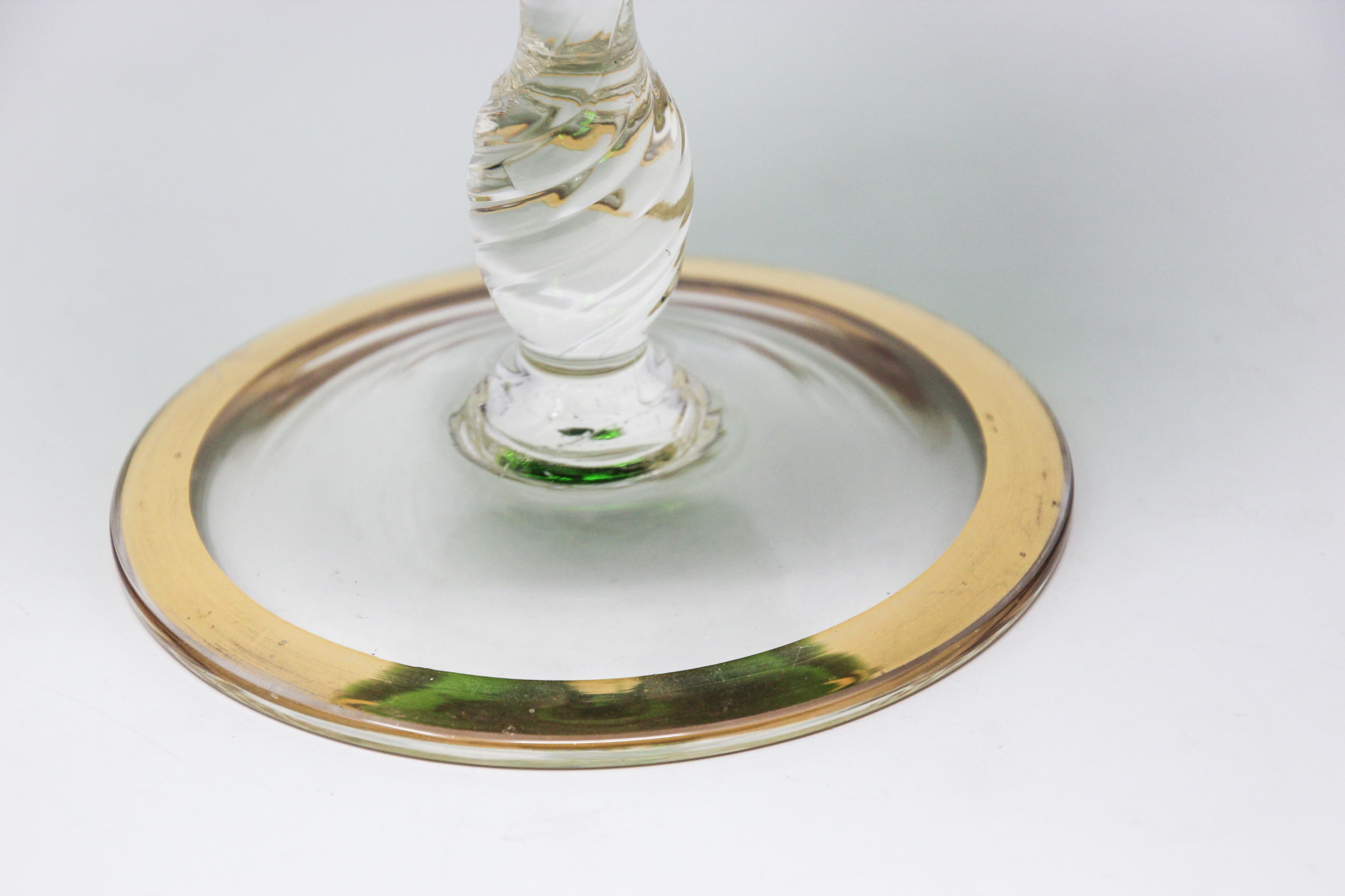 Czech Bohemian Emerald Green Glass Bonbonniere Dish