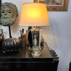 Jarrón pedestal de cristal esmaltado de Bohemia de Paul Thomas para Haida, Steinschonau