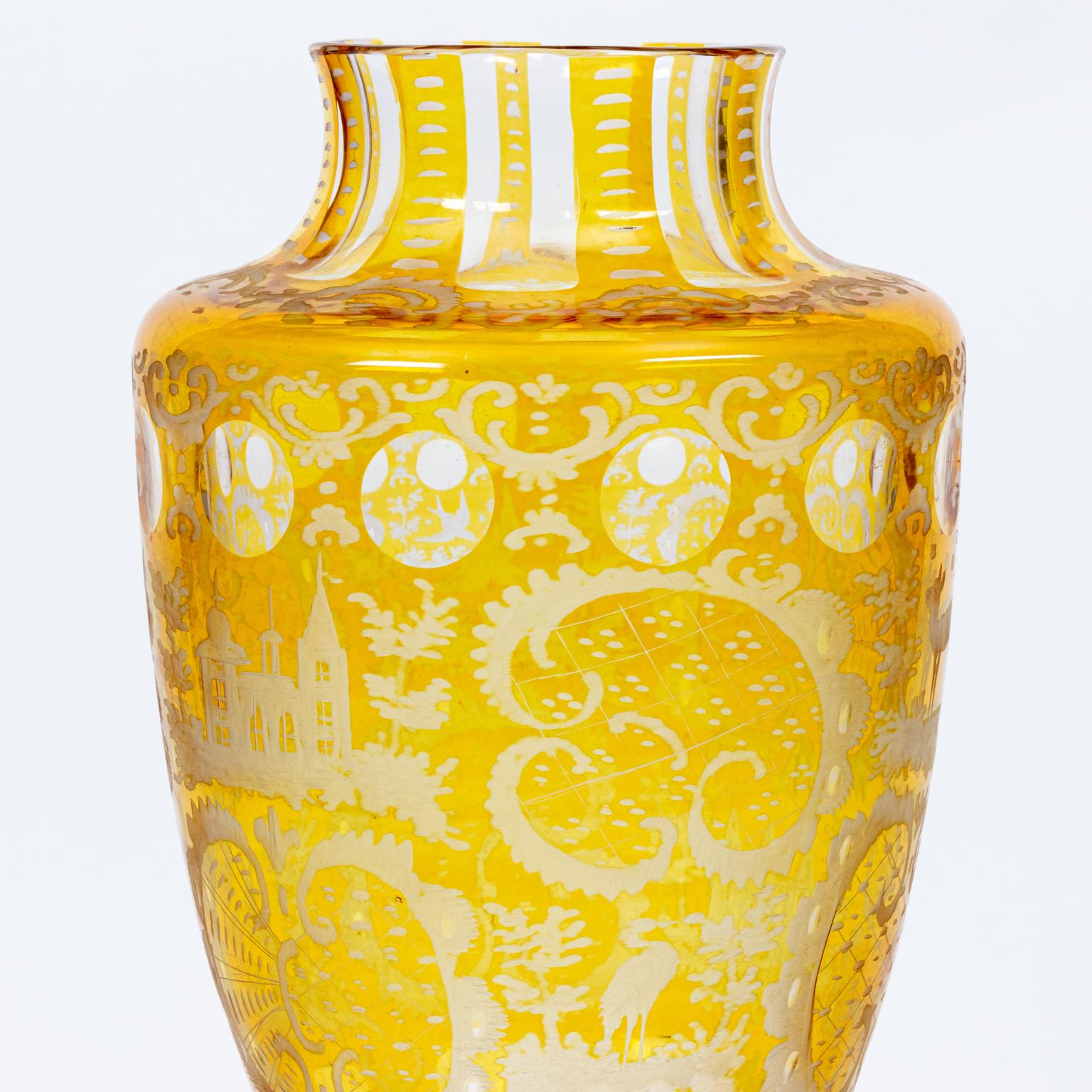 yellow glass vase