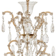Bohemian Facet Cut Glass Rococo Style Chandelier