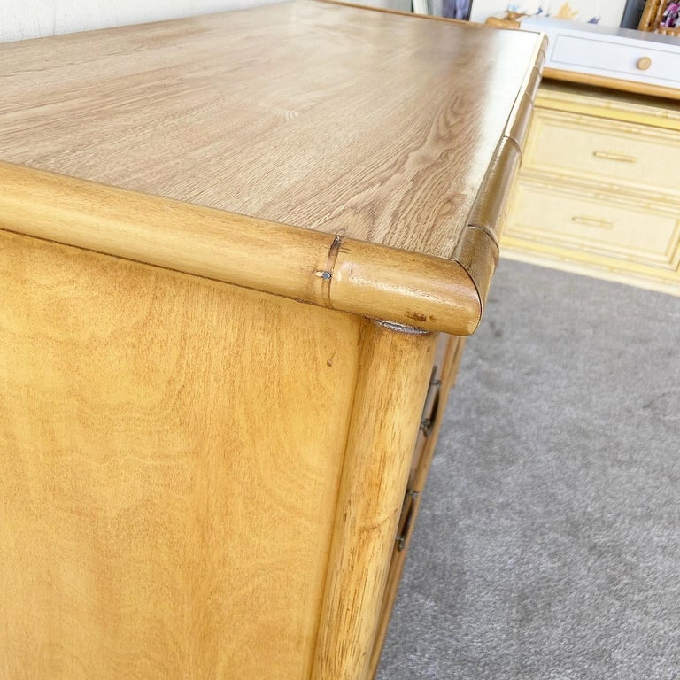 Bohemian Faux Bamboo and Reed Credenza/Sideboard For Sale at 1stDibs