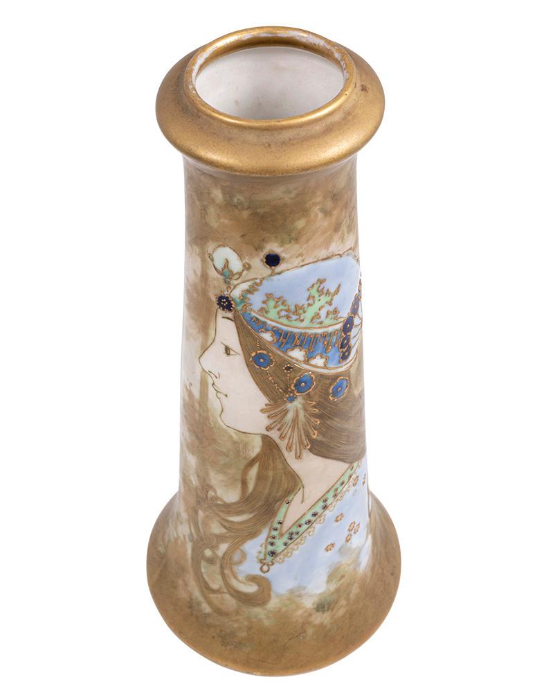 Bohemian Ceramic Vase
Manufactured by Amphora Riessner Stellmacher & Kessel, Turn-Teplitz
circa 1895 
