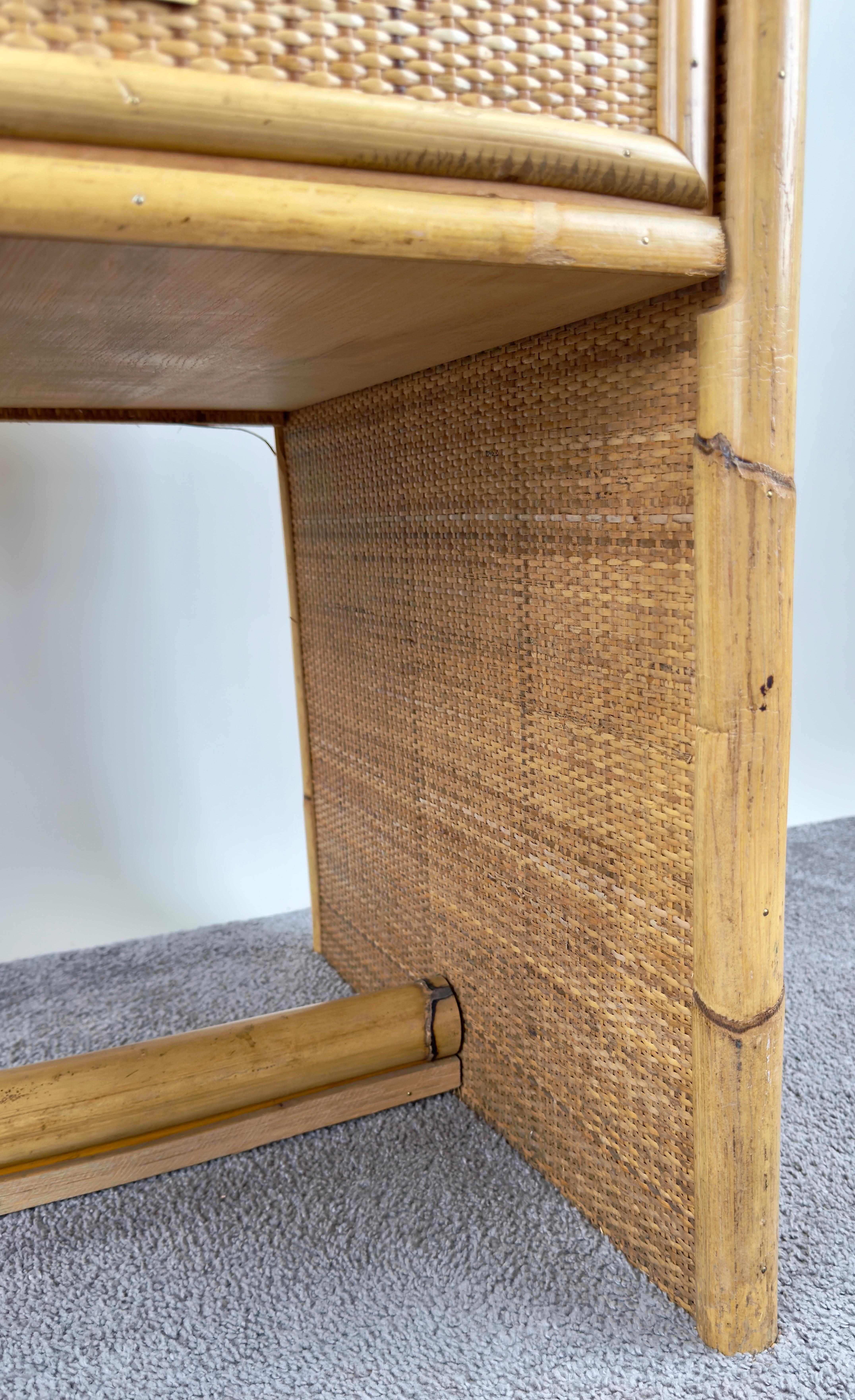 Scrivania in rattan e bambù in stile Costa Azzurra di Dal Vera In condizioni buone in vendita a Plainview, NY
