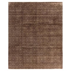 Tapis de Bohème Gabbeh en laine florale nouée à la main Brown 8' 2" x 10' 4"