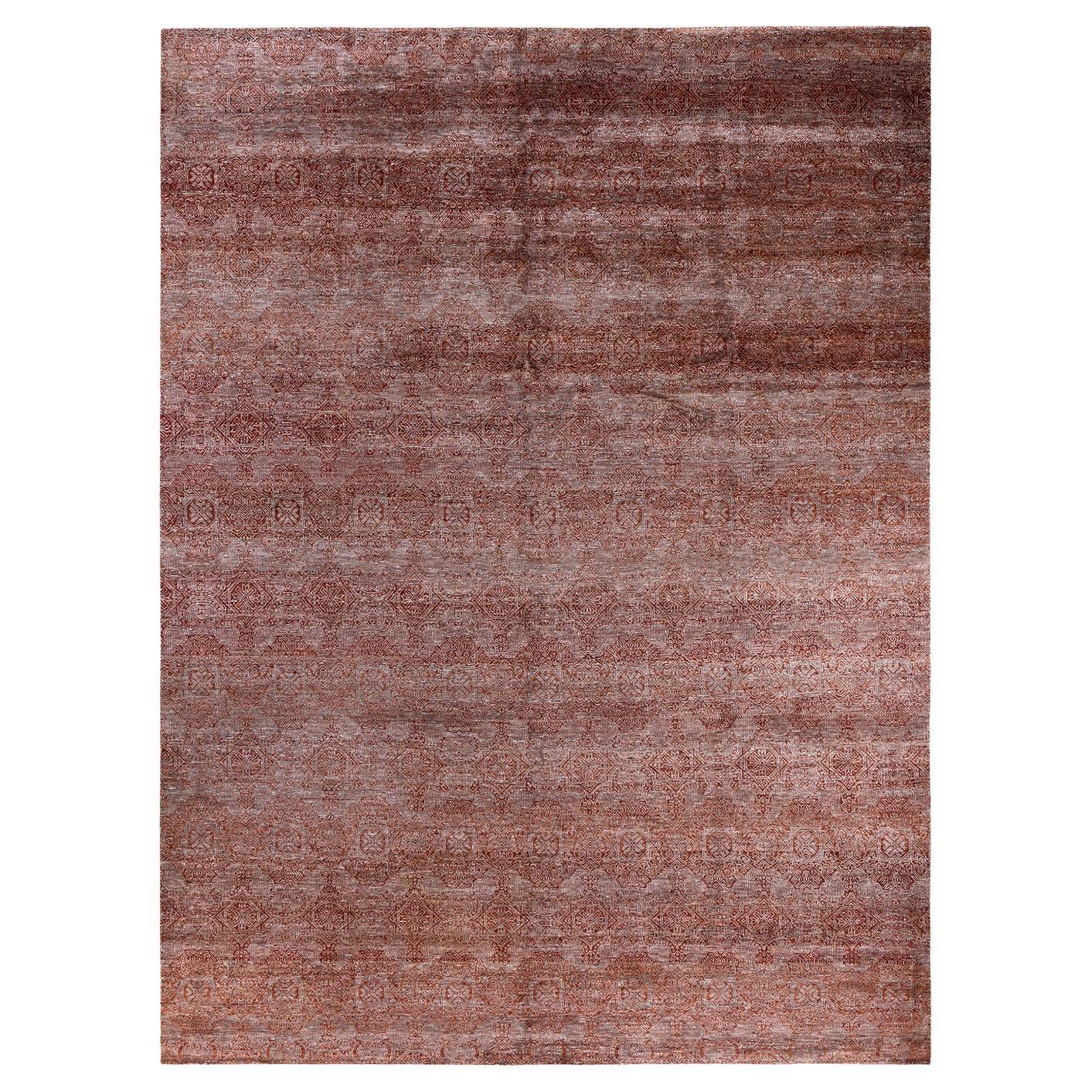 Tappeto Bohemian Gabbeh in lana grigio floreale annodato a mano 9' 0" x 12' 1"