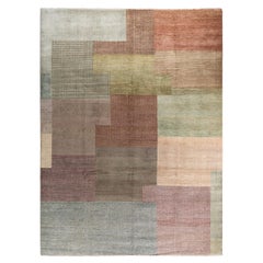 Bohemian Gabbeh Hand Knotted Geometric Wool Green Area Rug 9' 1" x 12' 4"