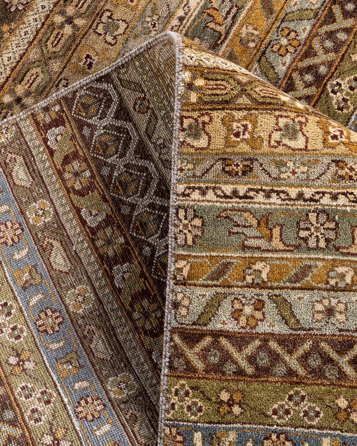 XXI secolo e contemporaneo Bohemian Gabbeh Tappeto Geometrico in Lana Avorio annodato a mano 8' 1