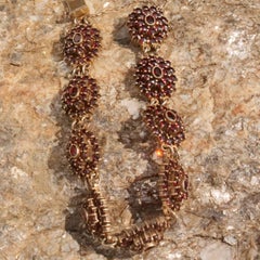 Böhmisches Granatarmband 1910-20 Silber 835 Tschechische Republik Carbuncle Stones