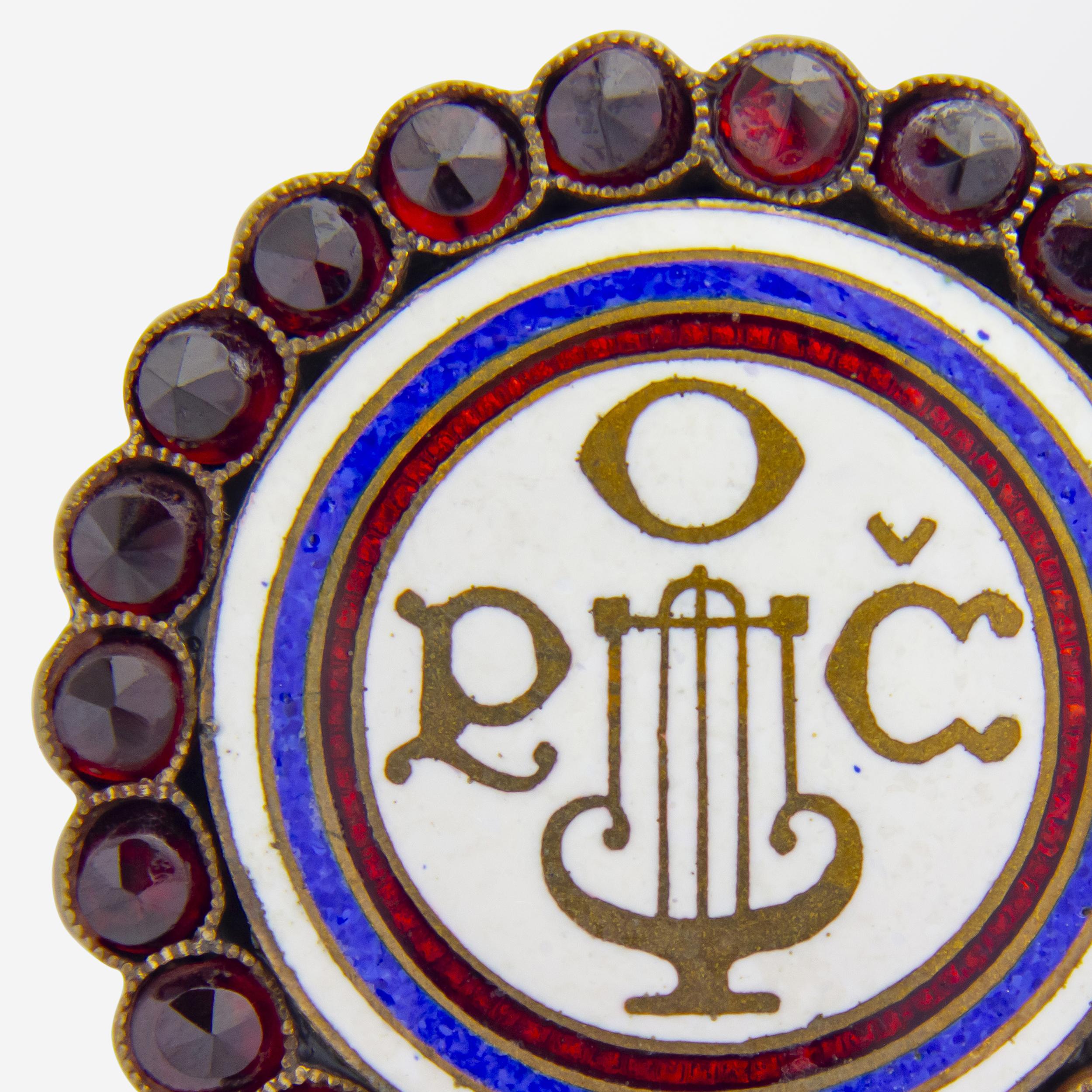 Femenino o masculino Broche de granate de Bohemia 'Comunidad de cantantes checos' en venta