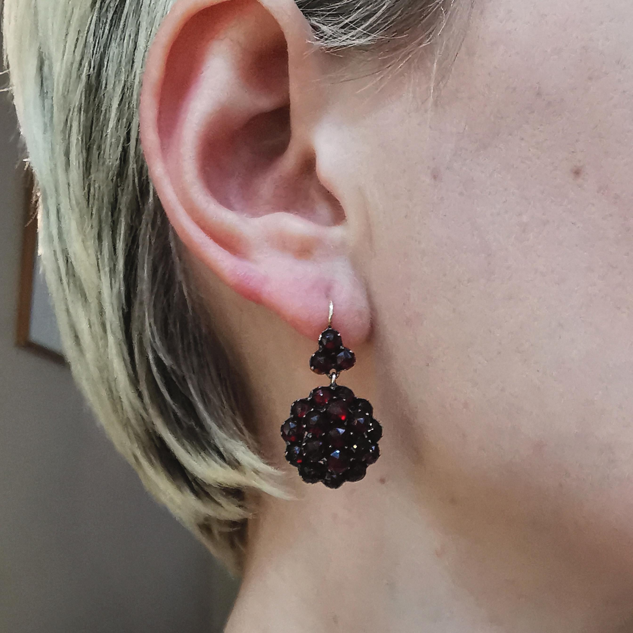 czech garnet earrings