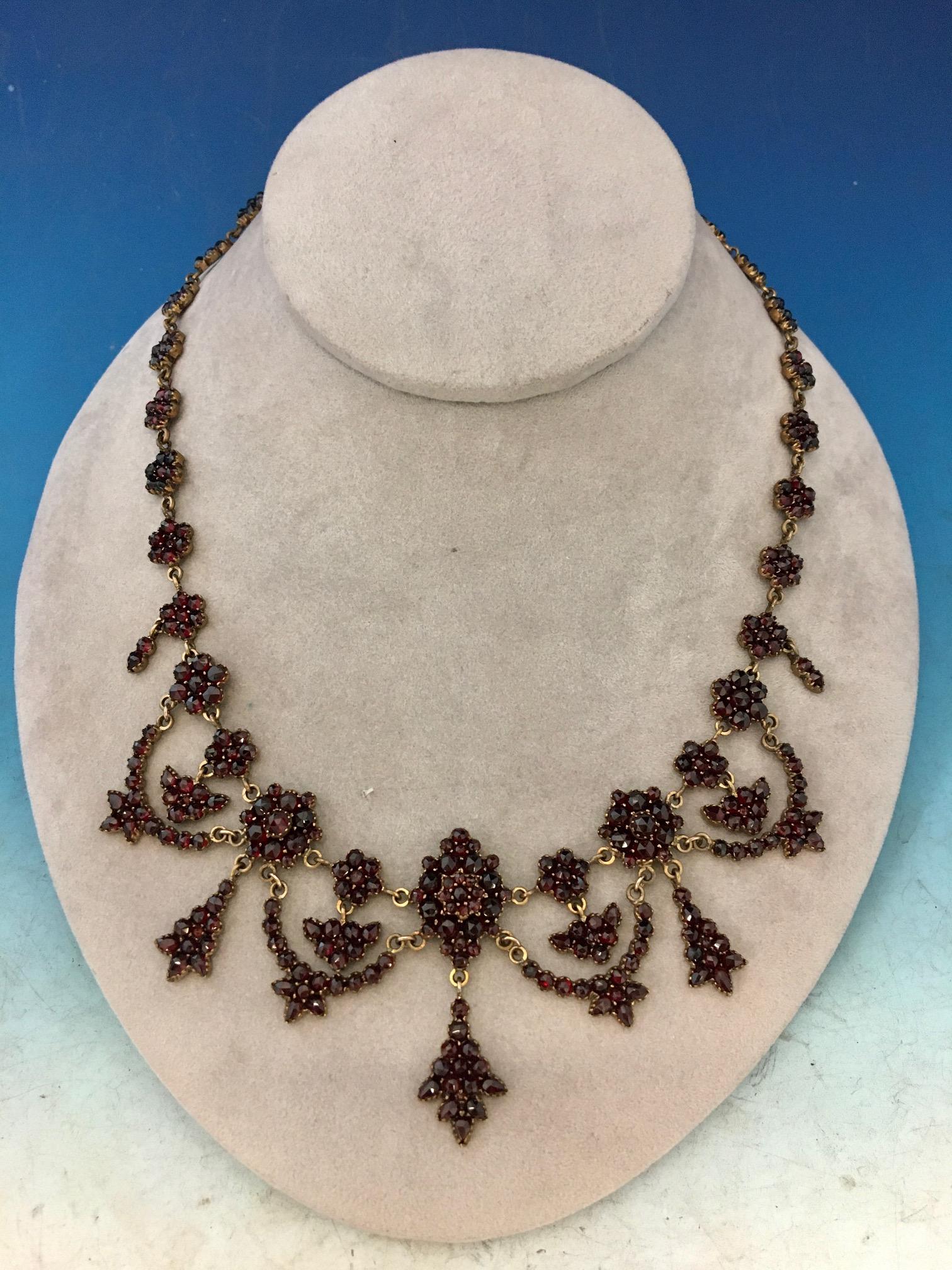 garnet necklace vintage