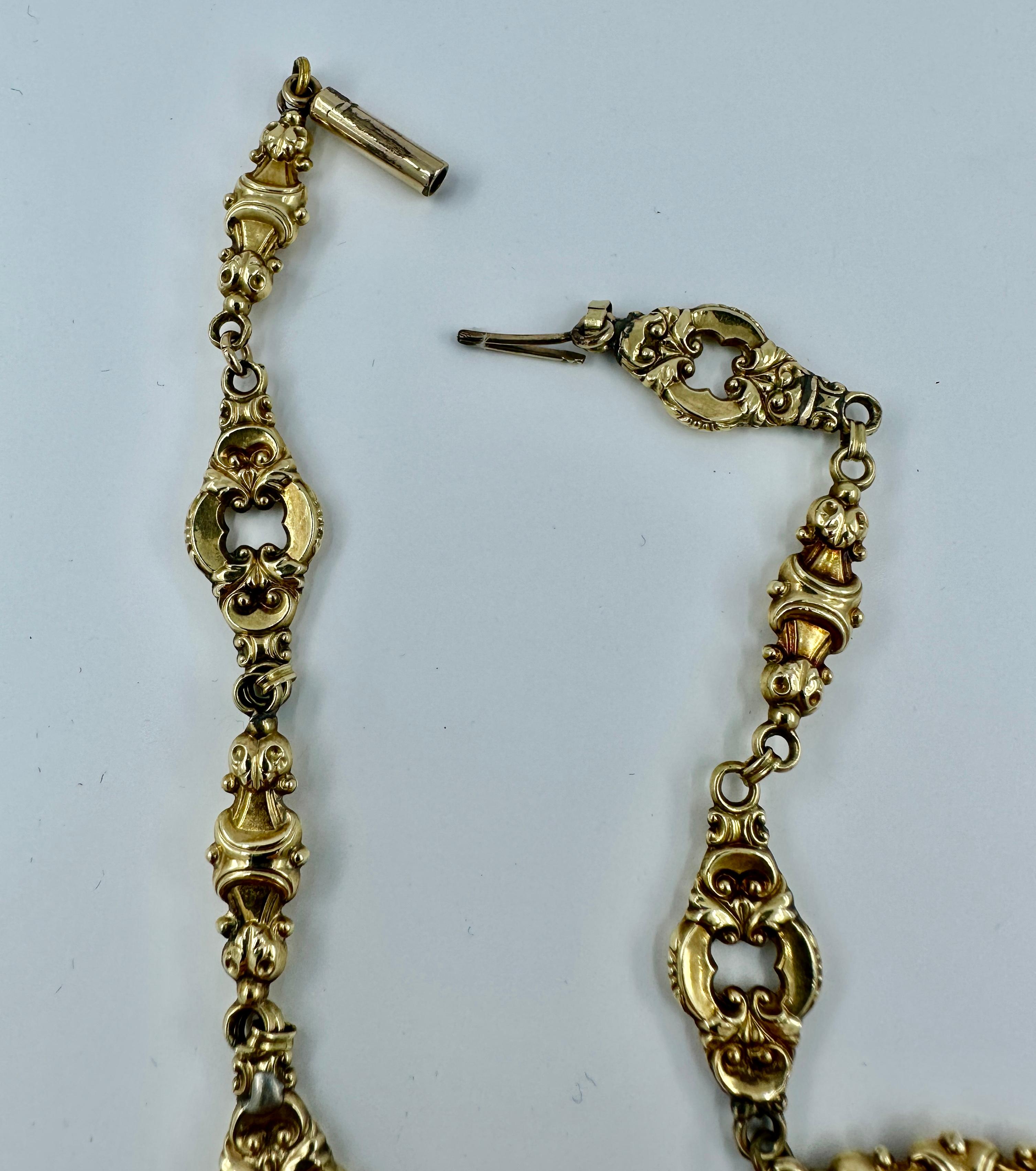 Böhmische Granatperlenkette 14 Karat Gold Viktorianische Belle Epoque CIRCA 1860 im Angebot 8