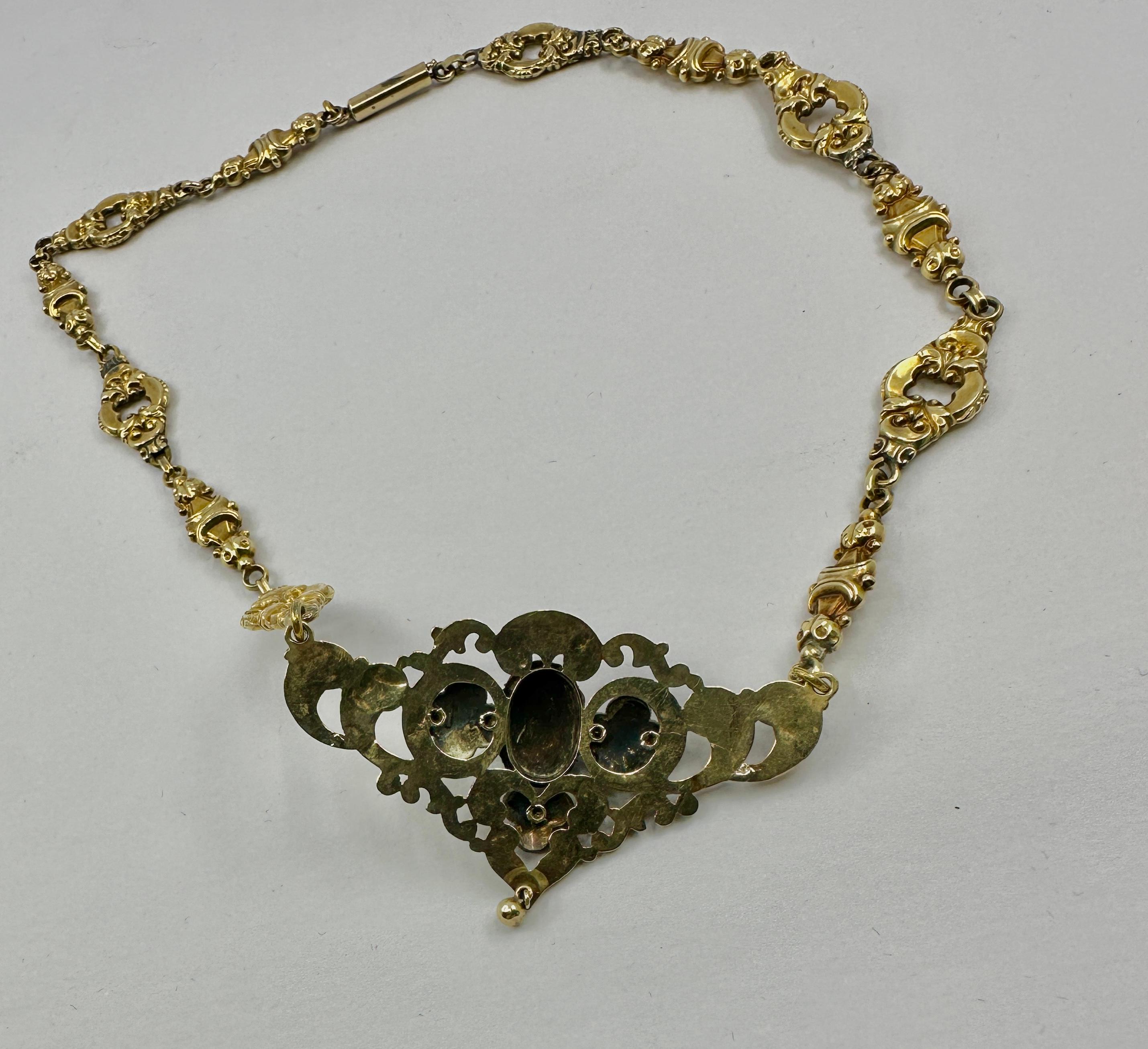 Böhmische Granatperlenkette 14 Karat Gold Viktorianische Belle Epoque CIRCA 1860 im Angebot 11