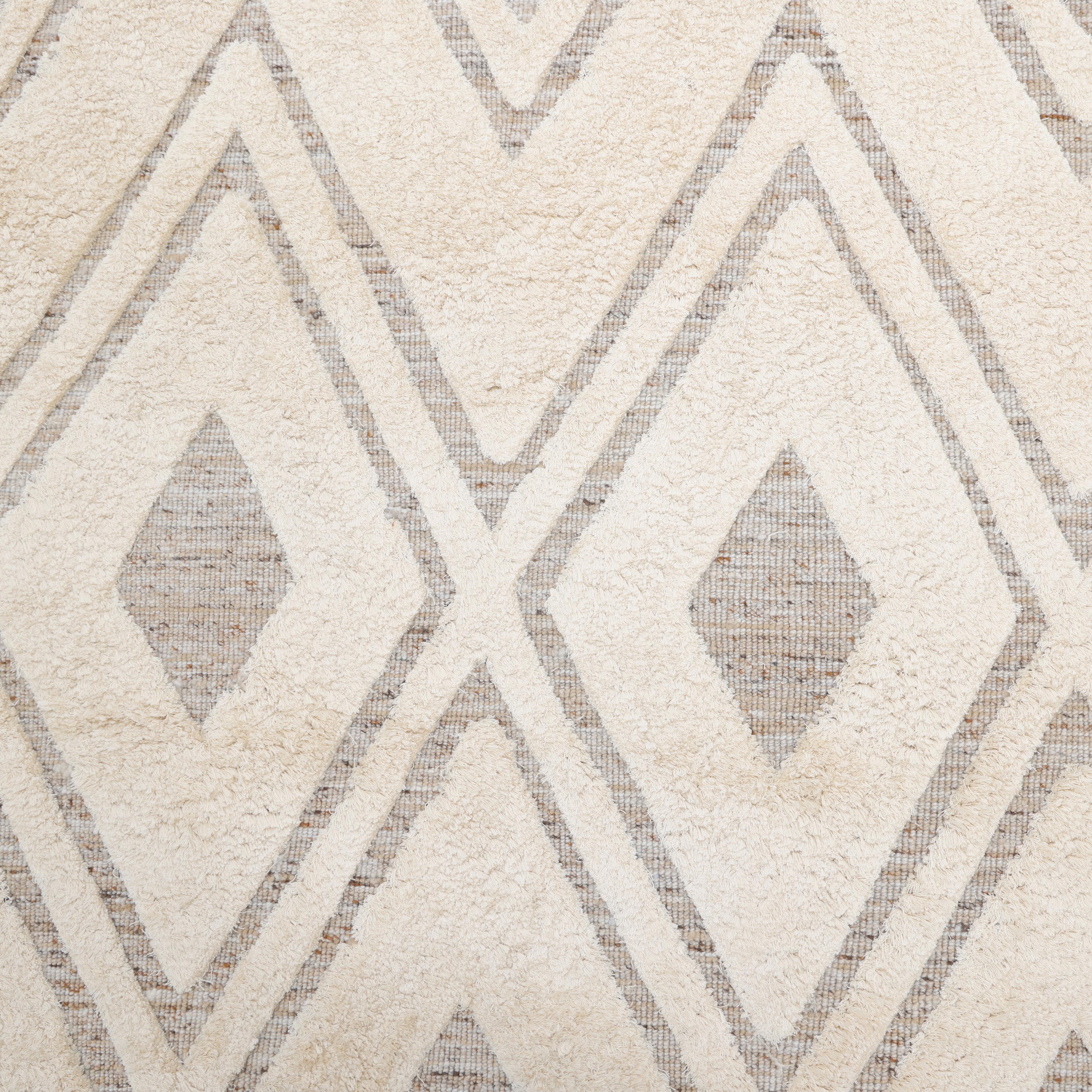 Indiano Tappeto per l'area beige Geometrico Bohemian Hand Made 3' 0