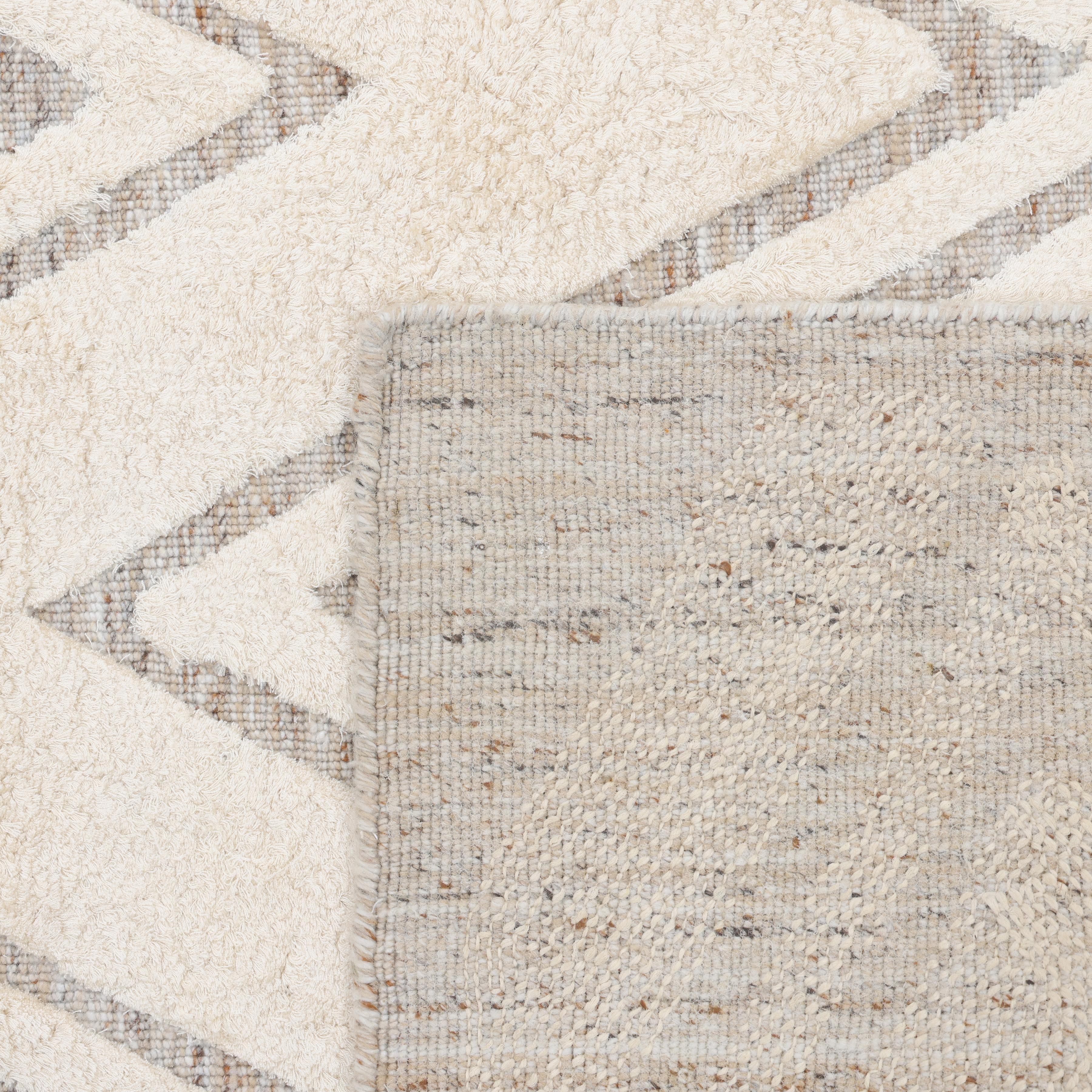 Tappeto per l'area beige Geometrico Bohemian Hand Made 3' 0