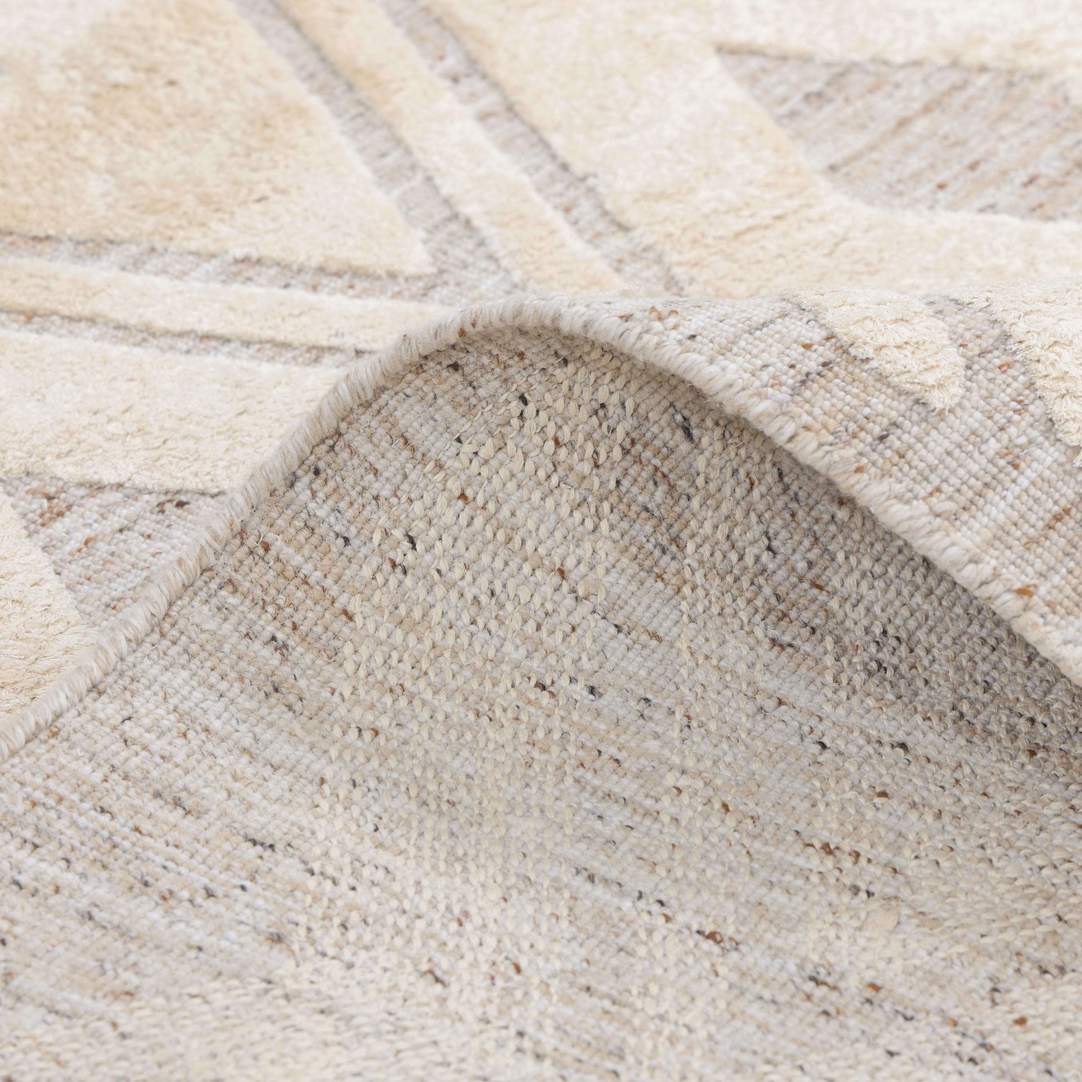 XXI secolo e contemporaneo Tappeto per l'area beige Geometrico Bohemian Hand Made 3' 0