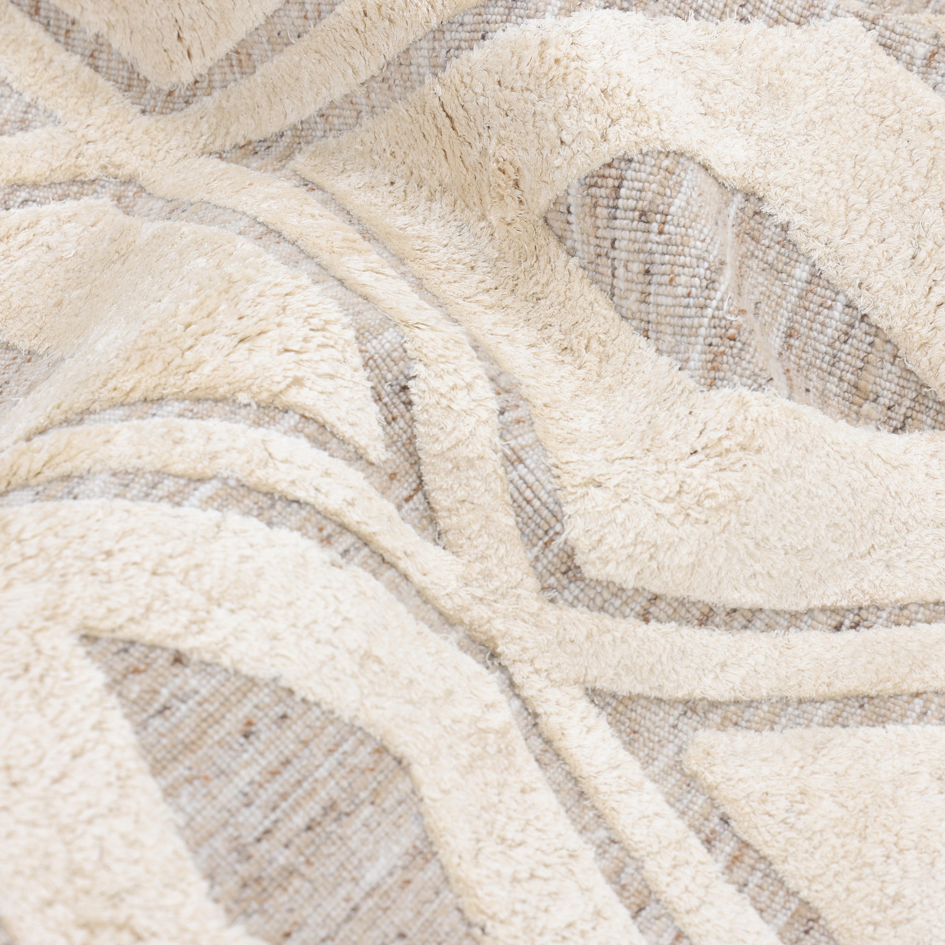 Tappeto per l'area beige Geometrico Bohemian Hand Made 3' 0