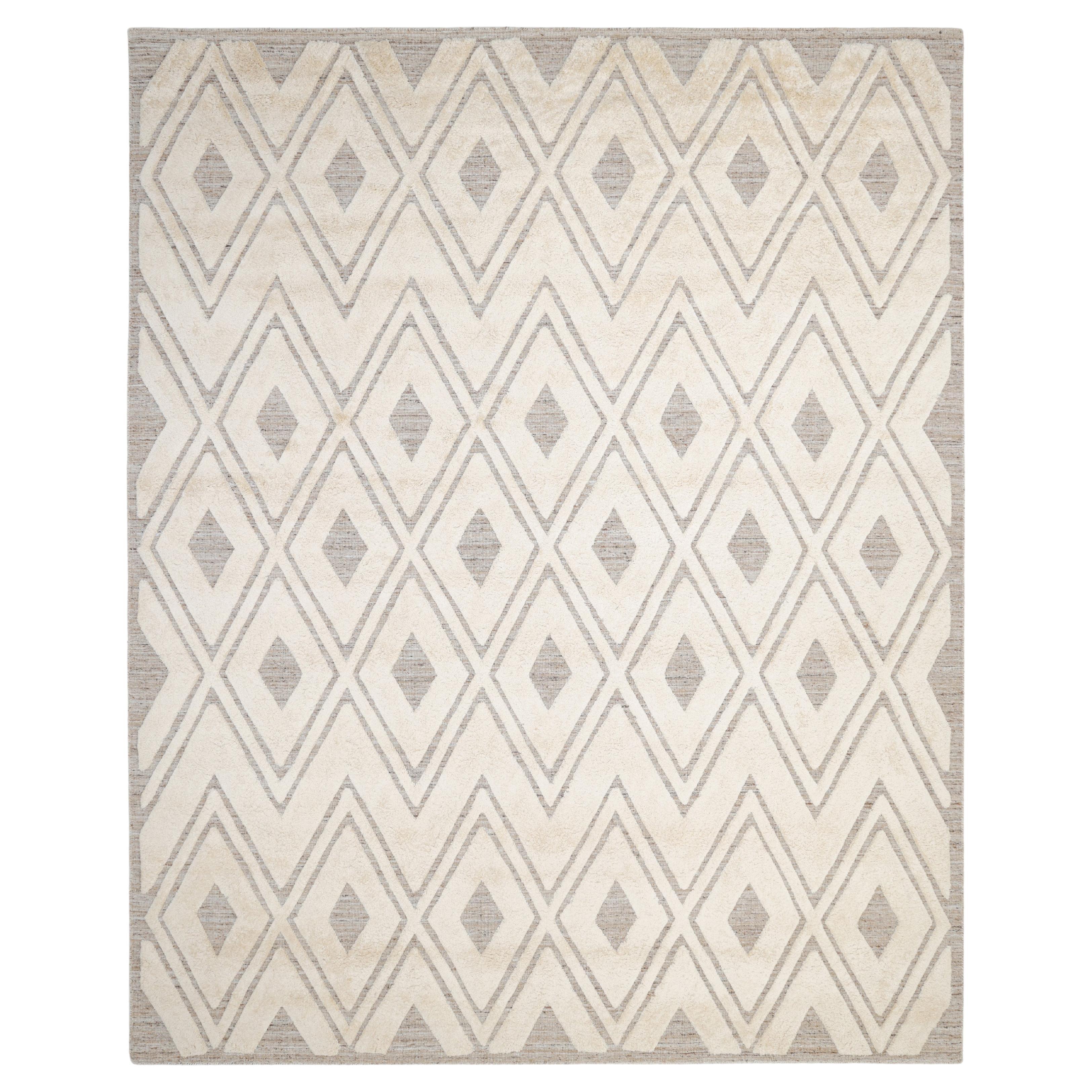 Bohemian Geometric Hand Made Beige Area Rug 3' 0" x 5' 0"