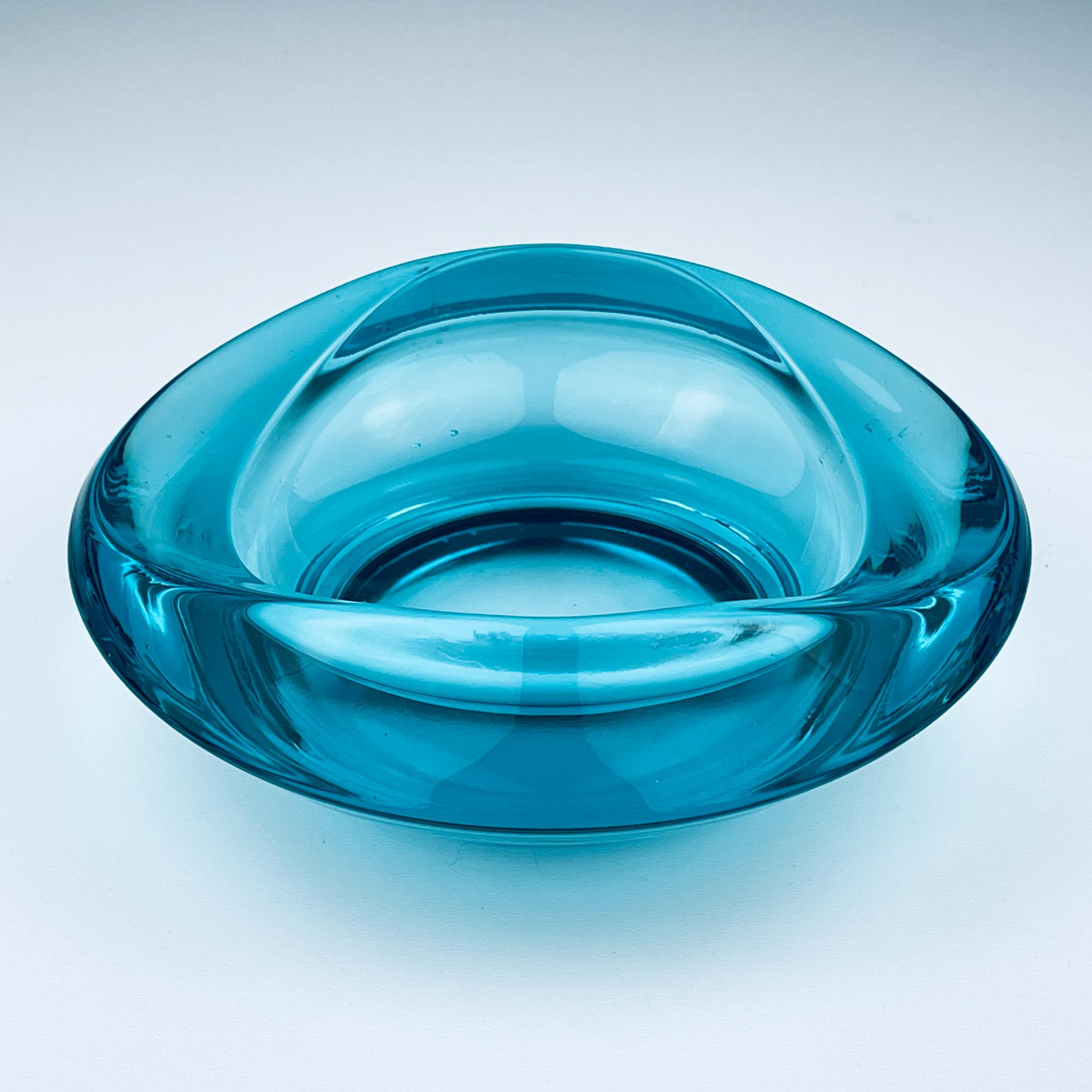 Bohemian glass ashtray by Rudolf Jurnikl for Union Sklo, Rozice, Czech, 1962 4
